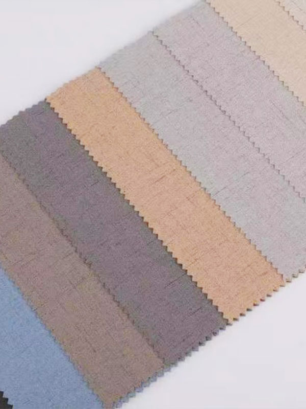 Colored dot linen Flocking blackout coated curtain fabric