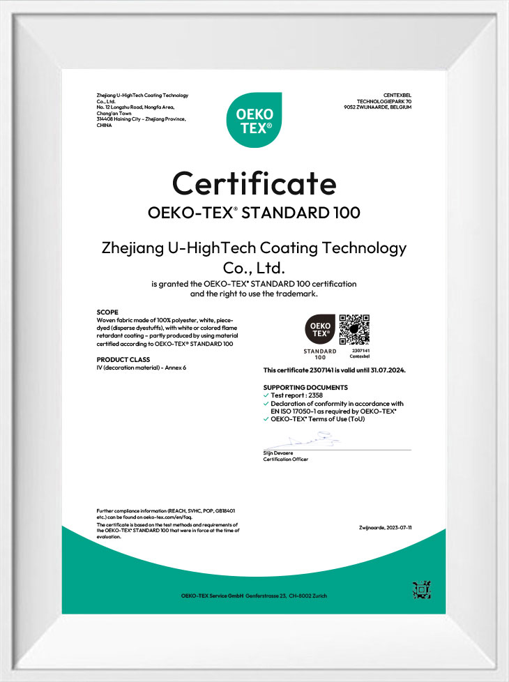 OEKO-TEX Certificates